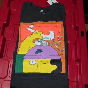 Nike Black T-Shirt with Colorful Cartoon Graphic